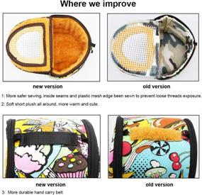 img 3 attached to 🐹 Upgraded ADOGGYGO Small Animals Hamster Carrier Bag: Portable Outgoing Bag with Strap for Hamster, Hedgehog, Squirrel, Mice, Rats, Sugar Glider - Enhanced Breathability