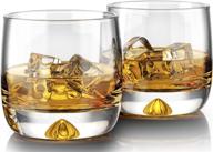 mofado curved crystal whiskey glasses - 11oz (set of 2) - hand blown crystal in a gift box - ideal for scotch, bourbon, manhattans, and old-fashioned cocktails logo