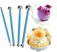 🔨 set of 4 sculpting modeling tools for clay, cake decoration, and sculpture with dual-ended metal ball and dotting stylus logo