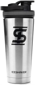 img 4 attached to Ice Shaker Stainless Steel Insulated Water Bottle: Protein Mixing Cup (Shark Tank Edition) 26 oz - Silver