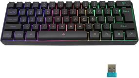 img 4 attached to Snpurdiri 60% Wireless Gaming Keyboard - 2200mAh Mini 61 Keys Mechanical Feel Keyboard 🎮 with Bluetooth 5.1 & 2.4G Wireless Dual Modes, Charging Support – Ideal for PC/Tablet/Smartphone Gamers (Black)