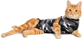 img 4 attached to 🔳 Black Camouflage Suitical Recovery Suit for Cats