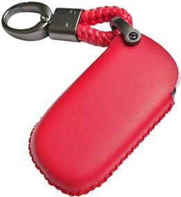 img 3 attached to 🔑 Alegender Red Hand-Sewn Leather Key Cover Case Fob Skin Bag Compatible with Jeep Grand Cherokee Chrysler 200 300 Dodge Durango Charger Challenger Journey Fiat