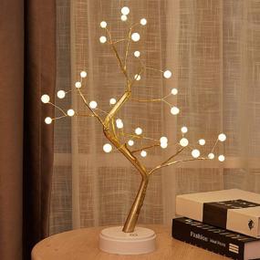 img 4 attached to 🌳 NANYUE 20inch Tabletop Bonsai Tree Light - LED Lights, Touch Switch (USB/Battery) - Fairy Spirit Light Tree Celtic Serenity - Artificial Lighted Tree Lamp for Living Room Home Decor Gifts (Pearl-36l)