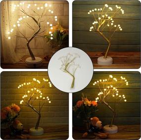 img 1 attached to 🌳 NANYUE 20inch Tabletop Bonsai Tree Light - LED Lights, Touch Switch (USB/Battery) - Fairy Spirit Light Tree Celtic Serenity - Artificial Lighted Tree Lamp for Living Room Home Decor Gifts (Pearl-36l)