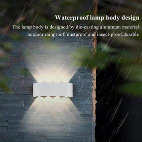 img 1 attached to 💡 CHENBEN Modern Led Wall Sconces: Waterproof 8W 4000K Matte Up and Down Wall Lamps for House/Bedroom/Outdoor/Living Room/Hallway Lighting - No Battery Required