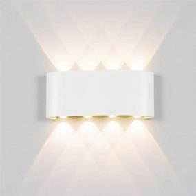 img 4 attached to 💡 CHENBEN Modern Led Wall Sconces: Waterproof 8W 4000K Matte Up and Down Wall Lamps for House/Bedroom/Outdoor/Living Room/Hallway Lighting - No Battery Required