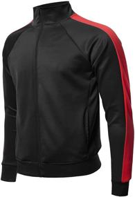 img 4 attached to Premium Quality Shoulder Zip Up Jacket Men's Clothing for Active