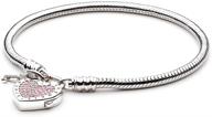 🐍 athenaie 925 sterling silver snake chain bracelet with cz love heart lock clasp charms logo