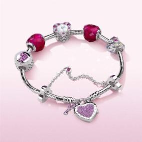 img 2 attached to 🐍 ATHENAIE 925 Sterling Silver Snake Chain Bracelet with CZ Love Heart Lock Clasp Charms