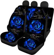 💙 novelty blue rose thorns women auto car seat cover - universal fit for most vehicles, suitable for cars, suvs, vans, and trunks logo