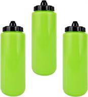 🥤 sports water bottle - flexible plastic beverage bottle - 36oz water bottle - plastic water bottles with fluid level indicator - squeeze water bottle for fitness, gym, yoga - set of 3 логотип