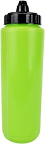 img 3 attached to 🥤 Sports Water Bottle - Flexible Plastic Beverage Bottle - 36oz Water Bottle - Plastic Water Bottles with Fluid Level Indicator - Squeeze Water Bottle for Fitness, Gym, Yoga - Set of 3