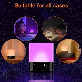 img 3 attached to 🔦 Homcasito Night Light Bluetooth Speaker, Touch Sensor Dimmable Bedside Lamps with Color Changing Warm White Light, Alarm Clock - Ideal for Kids, Bedroom, and Camping