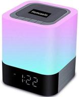 🔦 homcasito night light bluetooth speaker, touch sensor dimmable bedside lamps with color changing warm white light, alarm clock - ideal for kids, bedroom, and camping логотип