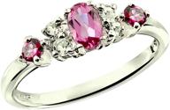 rb gems sterling silver 925 ring with genuine emerald, pink tourmaline, ruby, and sapphire gems - rhodium-plated finish: high-quality jewelry for every occasion logo