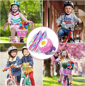 img 1 attached to 🚲 Enhance Your Child's Bike with Kortes Kids Bike Bell and Streamers Combo - Pink, Red & Blue