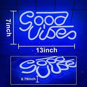 img 2 attached to 🌟 Good Vibes Neon Signs (13" X 7"), Cisteen Led Neon Light Signs with Acrylic Board, Goodvibes Neon Word Light Wall Decor for Bedroom, Makeup Room, Game Room, Bar, Wedding, Party, Powered by USB