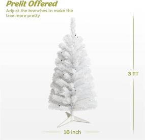 img 3 attached to 🎄 OasisCraft 3ft Small Christmas Tree: Tabletop Xmas Tree with Multicolor Lights, 36 inch for Indoor Home Party (White)
