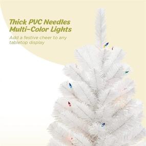 img 2 attached to 🎄 OasisCraft 3ft Small Christmas Tree: Tabletop Xmas Tree with Multicolor Lights, 36 inch for Indoor Home Party (White)