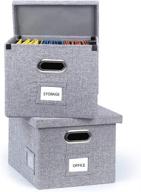 🗂️ enhanced collapsible hanging file storage box | smooth sliding rail | high-capacity filing organizer box for letter/legal file folder storage | office box (gray-2packs) logo