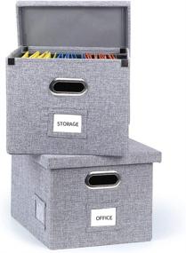 img 4 attached to 🗂️ Enhanced Collapsible Hanging File Storage Box | Smooth Sliding Rail | High-Capacity Filing Organizer Box for Letter/Legal File Folder Storage | Office Box (Gray-2packs)