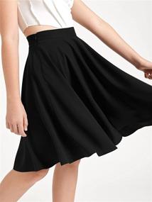 img 1 attached to 👗 WDIRARA Women's High Waist Pleated Skater Knee Length Skirt with Side Zipper - Flared Style