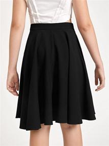 img 3 attached to 👗 WDIRARA Women's High Waist Pleated Skater Knee Length Skirt with Side Zipper - Flared Style