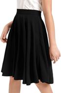 👗 wdirara women's high waist pleated skater knee length skirt with side zipper - flared style logo