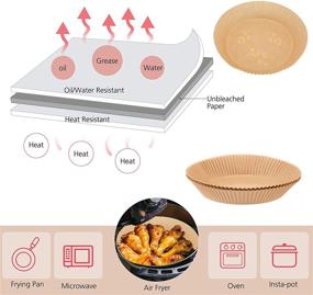 img 2 attached to 🍪 Антипригарная одноразовая бумажная подкладка для аэрогриля - идеально подходит для выпечки, жарки и использования в микроволновой печи (6,3 дюйма, натуральный)