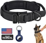 🐾 daganxi tactical dog collar: adjustable military training nylon collar with control handle and heavy-duty metal buckle for medium and large dogs, including patches and airtags case logo