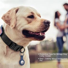 img 3 attached to 🐾 DAGANXI Tactical Dog Collar: Adjustable Military Training Nylon Collar with Control Handle and Heavy-Duty Metal Buckle for Medium and Large Dogs, including Patches and Airtags Case