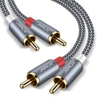 jsaux rca stereo cable - 6.6ft dual shielded gold-plated 2rca male 🔌 to 2rca male audio cable for home theater, hdtv, amplifiers, hi-fi systems (grey) logo