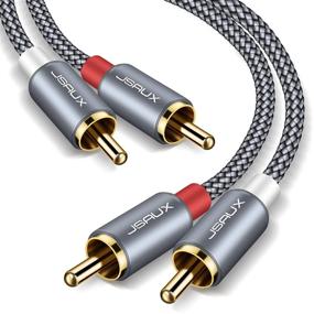 img 4 attached to JSAUX RCA Stereo Cable - 6.6ft Dual Shielded Gold-Plated 2RCA Male 🔌 to 2RCA Male Audio Cable for Home Theater, HDTV, Amplifiers, Hi-Fi Systems (Grey)