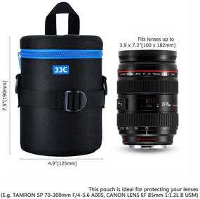 img 1 attached to JJC Camera Lens Pouch Case for Canon EF 50mm f1.2/ EF 24-70mm EF 70-300mm Tamron SP 70-300mm &amp; More, Zipper Polyester Lens Protective Bag - Interior Size 3.94x7.17”, SEO-optimized