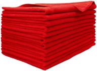 🧼 xl microfiber multi-use cleaning towel - topseedz (12 pack, 16 in x 27 in, red) logo