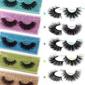 img 2 attached to 👀 Yawamica Mink Lashes Pack: 10 Pairs of 3D Fluffy False Eyelashes - Natural Wispy Style, 15-20MM Length, Dramatic Thick & Long Fake Lashes