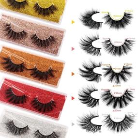 img 3 attached to 👀 Yawamica Mink Lashes Pack: 10 Pairs of 3D Fluffy False Eyelashes - Natural Wispy Style, 15-20MM Length, Dramatic Thick & Long Fake Lashes