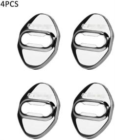 img 1 attached to 🚗 Stainless Steel Car Door Lock Latch Covers for Honda Civic Sedan Hatchback LX EX EX-L Sport Touring Si Coupe Type R - Silver (Pack of 4)