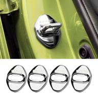 🚗 stainless steel car door lock latch covers for honda civic sedan hatchback lx ex ex-l sport touring si coupe type r - silver (pack of 4) logo