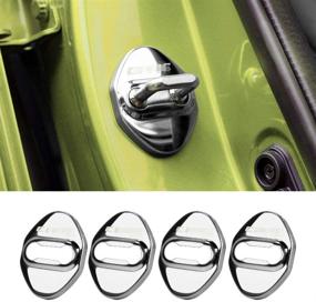 img 4 attached to 🚗 Stainless Steel Car Door Lock Latch Covers for Honda Civic Sedan Hatchback LX EX EX-L Sport Touring Si Coupe Type R - Silver (Pack of 4)