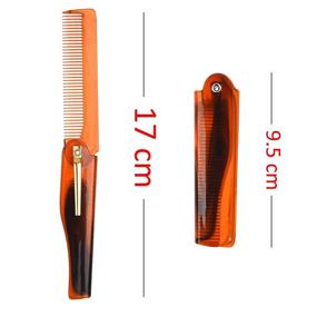 img 3 attached to 🧔 Kare & Kind Folding Pocket Comb for Men - Set of 4 Fine Tooth Combs (2 in Brown and 2 in Black) - Hair, Mustache, and Beard Styling - Men's Grooming Essentials - Perfect Gift