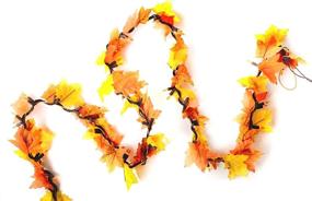 img 2 attached to 🍁 9 Feet Lighted Fall Leaf Garland by CraftMore