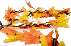 img 3 attached to 🍁 9 Feet Lighted Fall Leaf Garland by CraftMore
