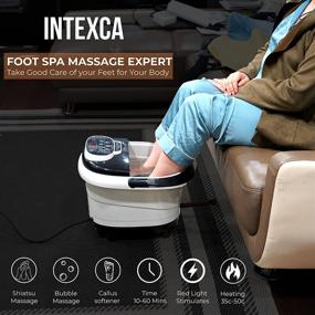 img 3 attached to Intexca Foot Spa Massager with 6 Motorized Rollers and Adjustable Time/Temperature for Foot Stress Relief and Relaxation