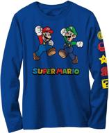 nintendo super mario sleeve graphic boys' clothing for tops, tees & shirts logo