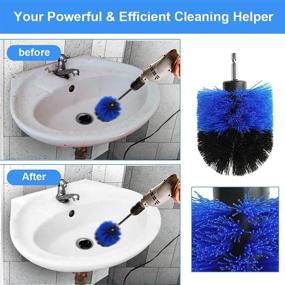 img 3 attached to 🔵 LINGSFIRE Drill Brush Set - 7 Pcs Power Scrubber Attachments for Bathroom, Kitchen, Car, Grout, Tile, Floor, Sink - Blue
