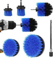 🔵 lingsfire drill brush set - 7 pcs power scrubber attachments for bathroom, kitchen, car, grout, tile, floor, sink - blue logo