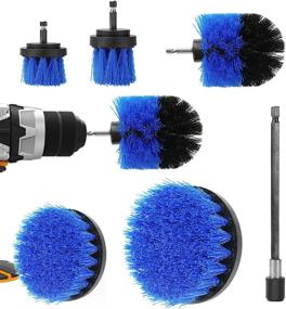 img 4 attached to 🔵 LINGSFIRE Drill Brush Set - 7 Pcs Power Scrubber Attachments for Bathroom, Kitchen, Car, Grout, Tile, Floor, Sink - Blue