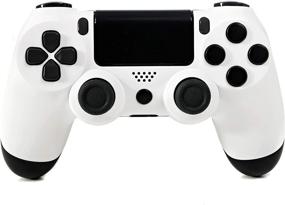 img 4 attached to Crazy Controllerz Wireless PS4 Controller - Soft Touch White - Added Grip & Multiple Colors